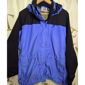 Vintage Galyan's Outdoors Women's Medium GORE-TEX Rain Jacket Blue Black Shell